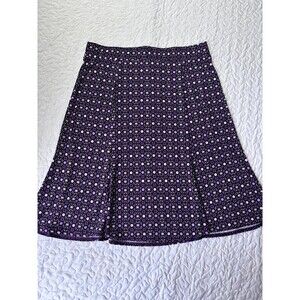 Sag Harbor Purple Stretch Polka Dot Flowy A-line Knee Length Skirt size small